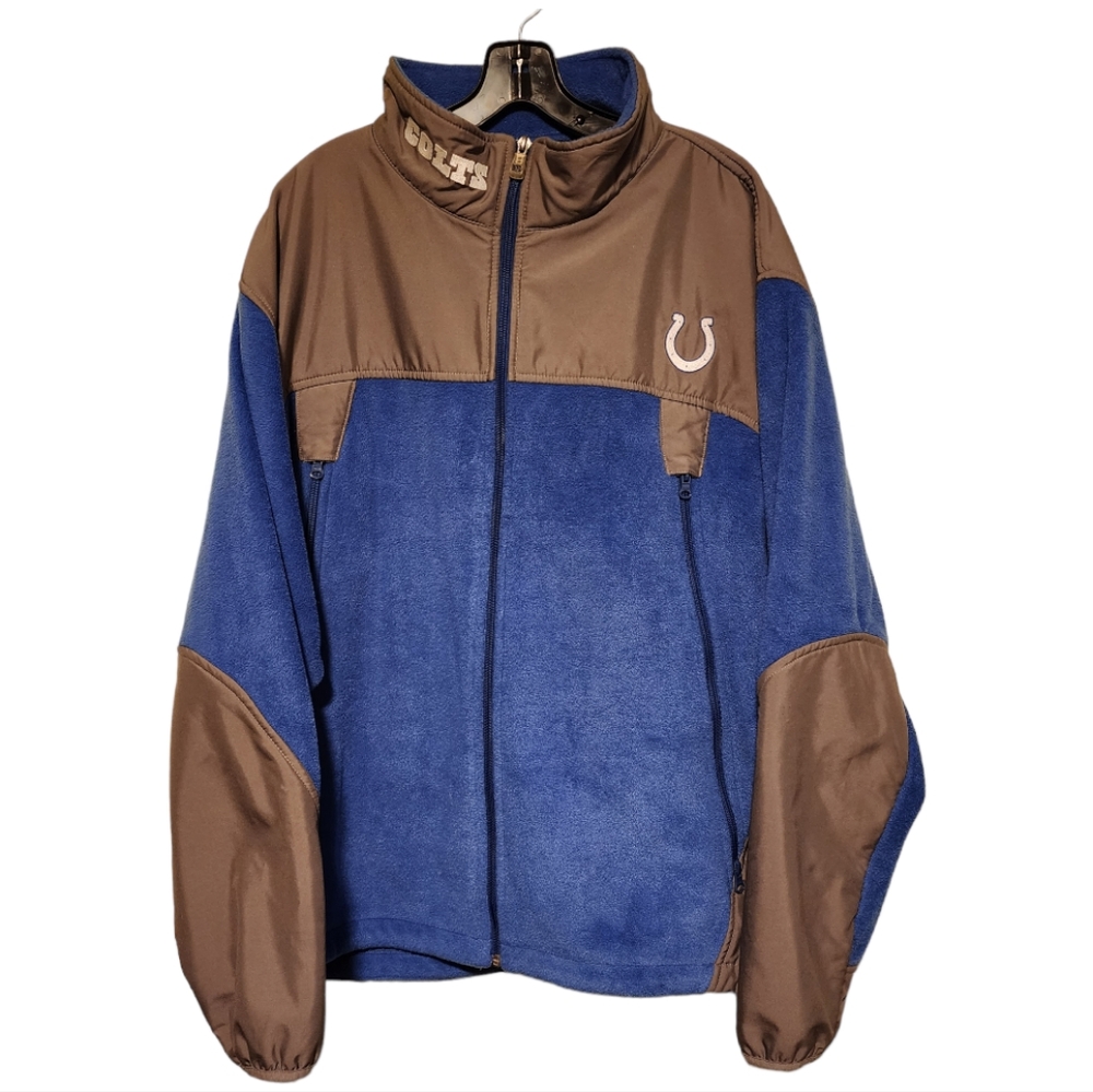 NFL Indianapolis Colts‎ Jacket Mens Size XL Blue Gray Fleece Full Zip